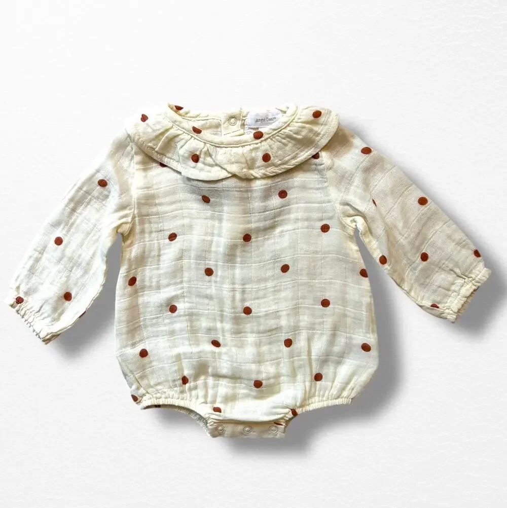 NWT Angel Dear Organic Muslin Ruffle Bodysuit, 0-3 Months